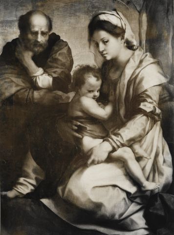 University of Arizona Art Gallery — Andrea del Sarto. The Holy Family, with the Madonna seated near a tree — insieme